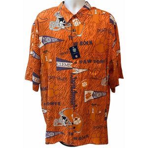 Reyn Spooner Mens NWT Clemson Tigers Hawaiian Rayon Button Up Camp Shirt Sz 3XL